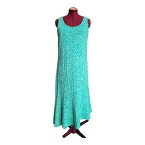 Fresh Produce Aqua Leaf Floral Print Maxi Dress Asymetrical